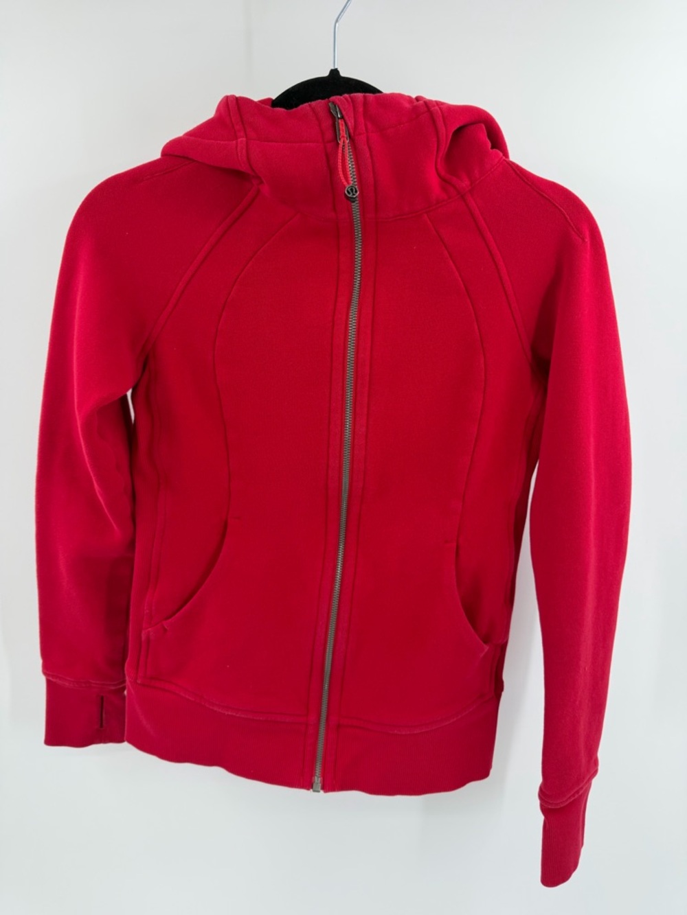 Lululemon Red Full Zip Scuba Hooded Jacket Sweatshirt Size 4